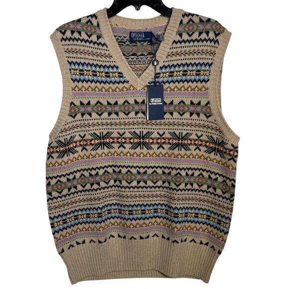 Polo by Ralph Lauren Other - Polo Ralph Lauren Fair Isle Cotton Cashmere Sweater Vest beige large $348